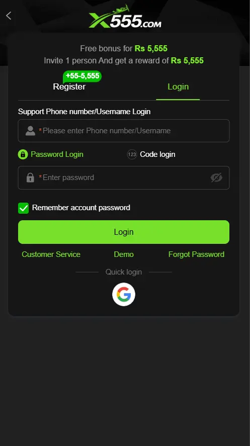 X555 Game Login